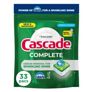 Cascade Complete Dishwasher Detergent Fresh, 33ct