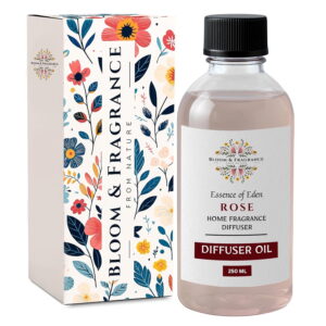 Rose Reed Diffuser Refiller Oil 250ml | Essence of Eden Home Fragrance | Long-Lasting Aromatherapy Scent for Diffusers