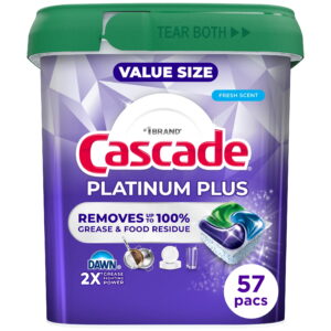 Cascade Platinum Plus, Dishwasher Pods, Fresh, 57 Count