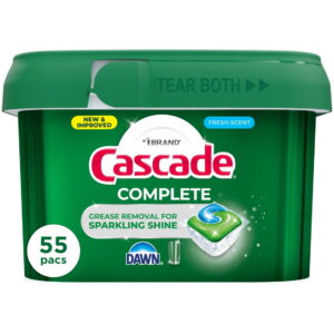 Cascade Complete Dishwasher Detergent Fresh, 55ct
