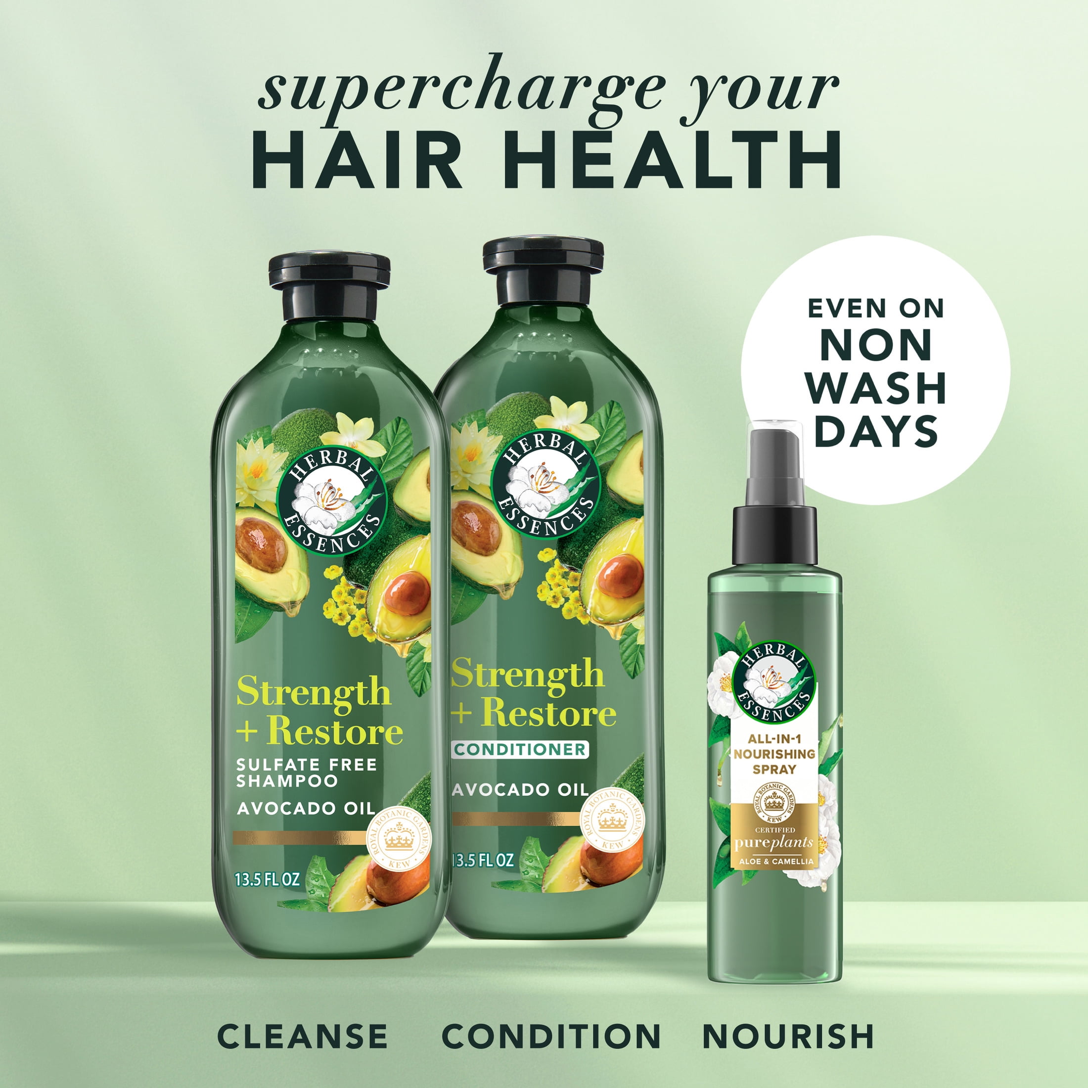 Herbal Essences Strength + Restore Avocado Sulfate-Free Conditioner, 13.5 fl oz - Image 8
