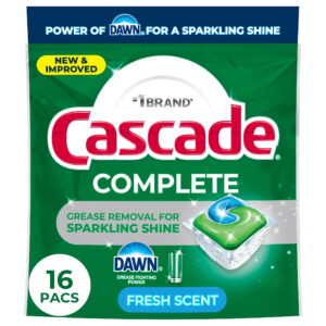 Cascade Complete Action Pacs, Dishwasher Detergent, Fresh, 16 Count