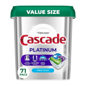 Cascade Platinum ActionPacs Dishwashing Detergent Pods Fresh Scent 71 Pods/Box (12052)