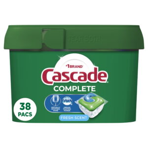Cascade Complete ActionPacs Dishwasher Detergent, Fresh Scent, 38 Count