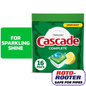 Cascade Complete Dishwasher Pods, Dishwasher Detergent, Dish Detergent Soap, Lemon, 16 Count