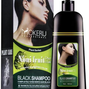 ORGANIC MOKERU NONI PLANT BLACK Professional Oil Hair Dye Color Shampoo 500 ML: Instant Fast Acting Long Lasting Hair Color Shampoo for Gray Hair Magic Hair Dye Shampoo Colors Hair in Minutes–Long Las