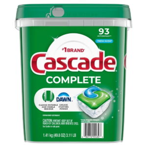 Cascade Complete Dishwasher Detergent ActionPacs, Fresh, 93 Count