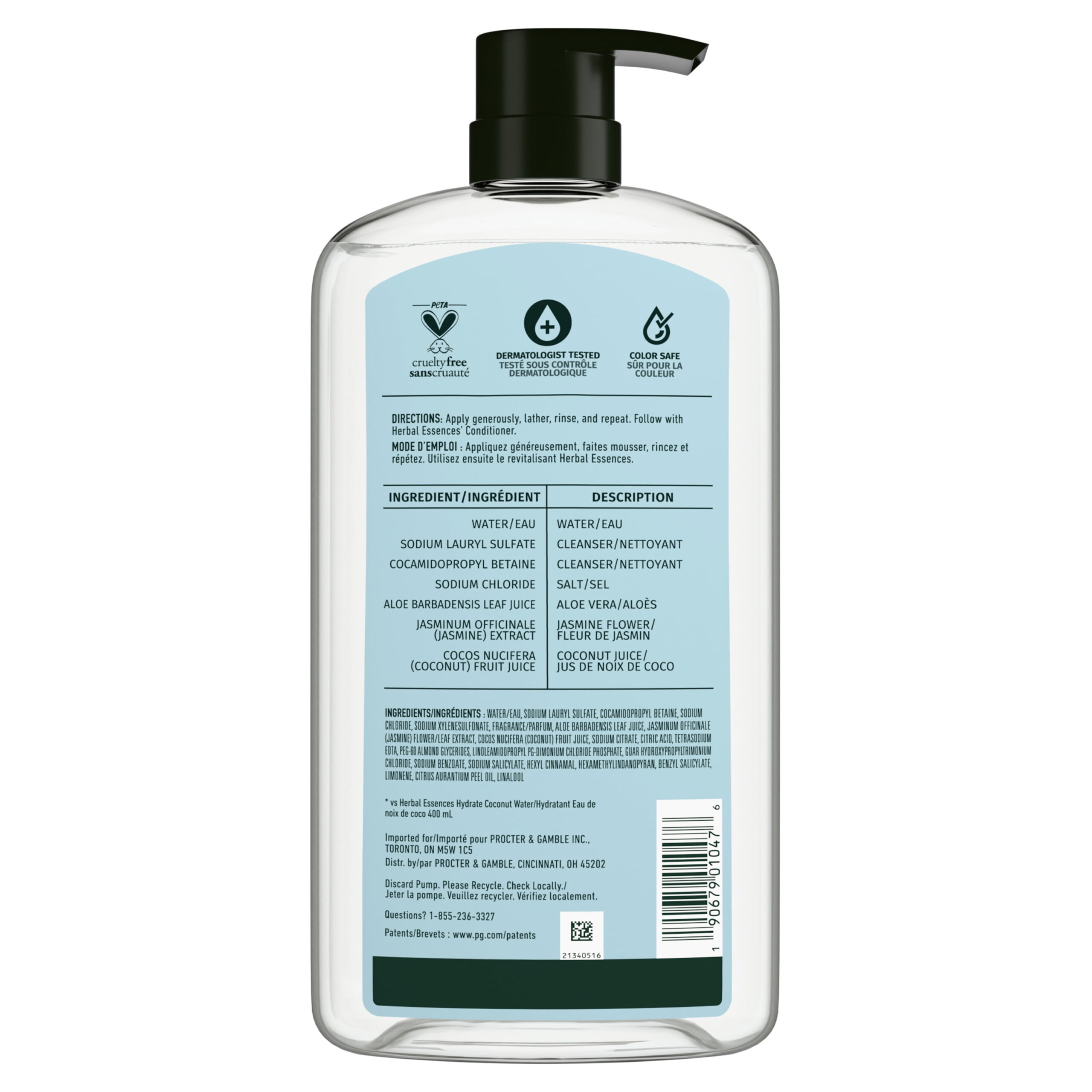 Herbal Essences Classics Hydrate Coconut Water and Jasmine Shampoo 33.8 fl oz - Image 11