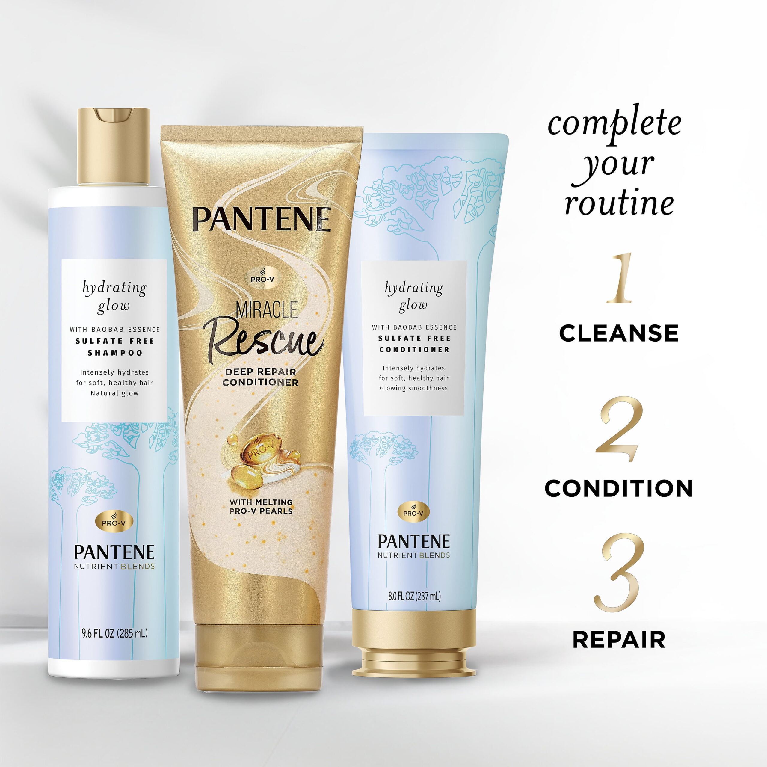 Pantene Sulfate Free Conditioner, Nutrient Blends Baobab Essence, for Color Treated Hair, 8.0 fl oz - Image 8