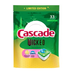 Cascade Complete "Wicked: For Good" Limited Edition Dishwasher Pods, Dish Detergent Soap, Emerald City Scent, 33 Count