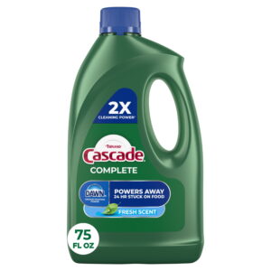 Cascade Complete Dishwasher Detergent Liquid Gel, Dish Detergent, Dish Soap, Fresh, 75oz