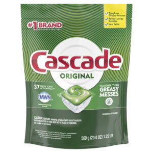 Cascade Original Dishwasher Pods, ActionPacs Dishwasher Detergent Tabs, Fresh Scent, 37 Ct