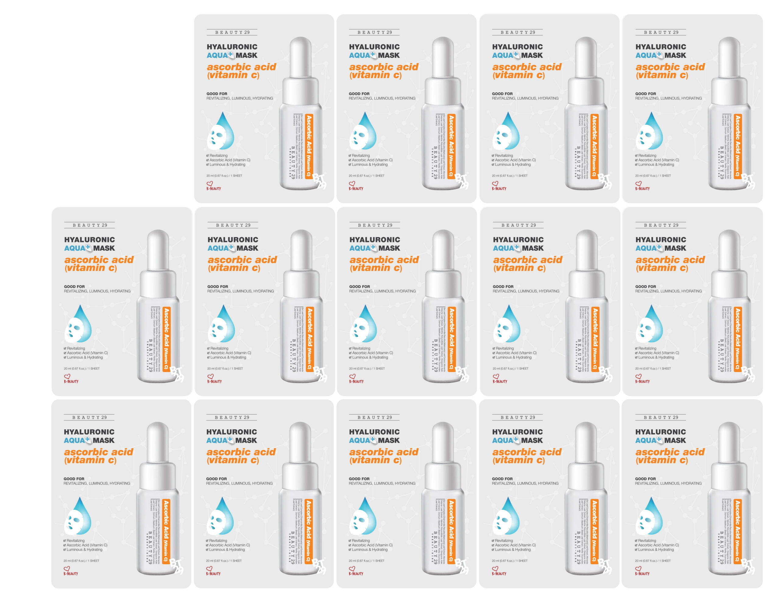 BEAUTY29 Hyaluronic Aqua Plus Essence Full Face Facial Sheet Mask 14 Sheets - 2 WEEKS SET - Image 8