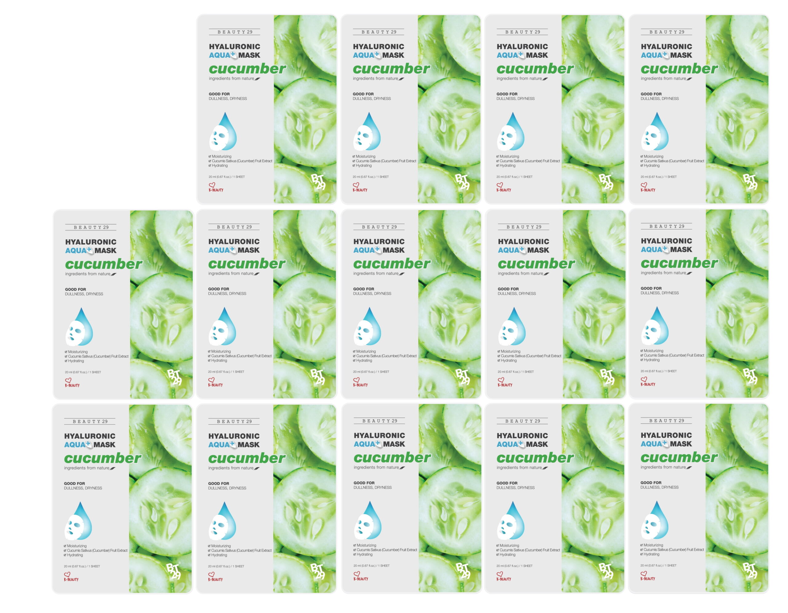 BEAUTY29 Hyaluronic Aqua Plus Essence Full Face Facial Sheet Mask 14 Sheets - 2 WEEKS SET - Image 22