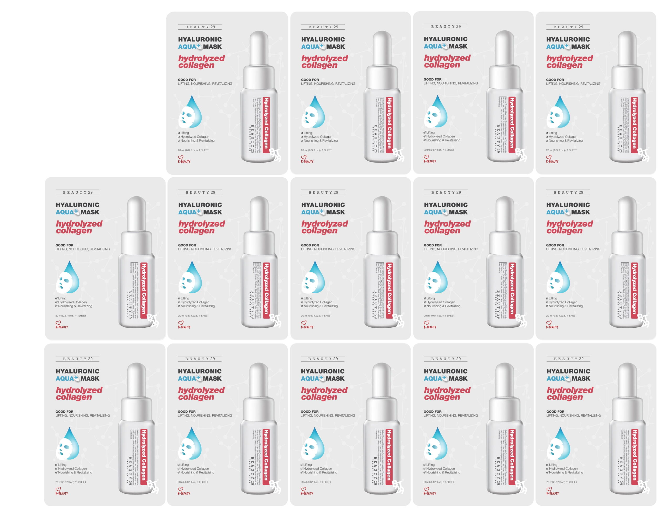 BEAUTY29 Hyaluronic Aqua Plus Essence Full Face Facial Sheet Mask 14 Sheets - 2 WEEKS SET - Image 26