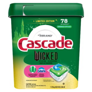 Cascade Complete "Wicked: For Good" Limited Edition Dishwasher Pods, Dish Detergent Soap, Emerald City Scent, 78 Count