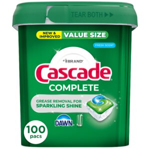 Cascade Complete Action Pacs, Dishwasher Detergent, Fresh, 100 Count