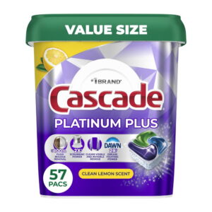 Cascade Platinum ActionPacs Dishwasher Detergent Pods - Lemon - 57 ct- Pack of 2