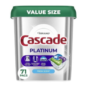 Cascade Platinum Dishwasher Pods, Action Pacs Dishwasher Detergent Tabs, Fresh, 71 Count (Pack of 2)