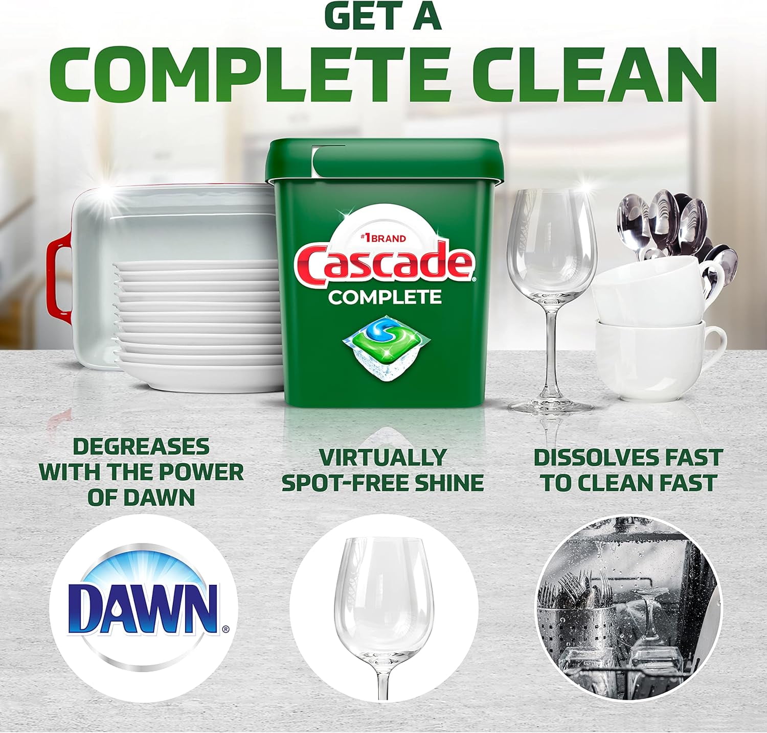 Cascade 63-Count Fresh Scent Complete Dishwasher Detergent