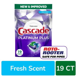 Cascade Platinum Plus Action Pacs Dishwasher Pods Dish Detergent Soap Lemon 19 ct - Pack of 2