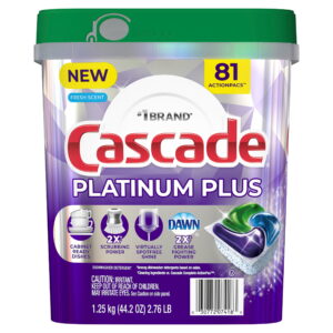 Cascade Platinum Plus Dishwasher Detergent Pacs, Fresh Scent, 81-Count